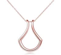 WACEH Jewelry Accessoires 925 Sterling Silber Ringhalter Halskette für Frauen, Halskette Geometrische einfache Ringhalter -Ring -Halskette 45 cm lang, Wishbone Halskette, Ringhalterhalter Halskette