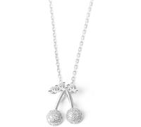 WACEH Jewelry Silber Halskette für Frauen, Kirschkette für Frauen, S925 Sterling Silber Obst Cherry Anhänger Halskette Ziertrendy Halskette Halskette Bohemia Schmuck für ihre Mädchen Paare Necklace