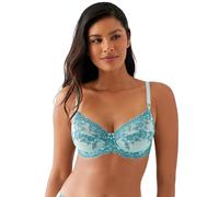 Wacoal Damen Embrace Lace Underwire Bra BH mit voller Abdeckung, Undurchsichtige, Eierschalenblau/Bretagneblau, 85DD