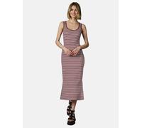 Shirtkleid RAGWEAR "Montyca Stripes YOUMODO", Damen, Gr. M (38), Normalgrößen, burgundy, Material: 95% Baumwolle, 5% Elasthan, körpernah ca. Mitte Wade, Rundhals, Ärmel ohne Ärmelschlitz normaler Saum