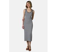 Shirtkleid RAGWEAR "Montyca Stripes YOUMODO", Damen, Gr. L (40), Normalgrößen, navy, Material: 95% Baumwolle, 5% Elasthan, körpernah ca. Mitte Wade, Rundhals, Ärmel ohne Ärmelschlitz normaler Saum, Kl