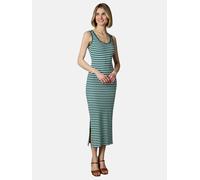 Shirtkleid RAGWEAR "Montyca Stripes YOUMODO", Damen, Gr. XL (42), Normalgrößen, ocean grün, Material: 95% Baumwolle, 5% Elasthan, körpernah ca. Mitte Wade, Rundhals, Ärmel ohne Ärmelschlitz normaler S