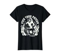 Wähle deinen Poison Pin Up Devil Woman Traditional Tattoo Flash Preisgünstiges Grafik-T-Shirt, Damen, Schwarz, S