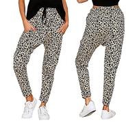 WAEKQIANG Jogger Leopardenmuster Casual Pants Jogginghose Mit Weitem Bein Damenhose GroßE Hose Mit Hoher Taille Streetwear