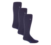 Wärmehalter - 3 Paar Multipack Herren Pantoffelsocken mit Griffen für den Winter | dicke, rutschfeste Thermosocken für drinnen - Tiefblau EU 39 - 45
