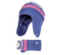 Wärmehalter - Kinder Mädchen Winter Warm Fleece gefüttert Kabel gestrickt Thermal Beanie Mütze und Fäustlinge mit Ohrenklappen - LS1P10 4-6A / 104-116cm