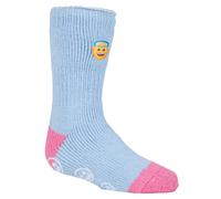 Wärmehalter - Kindercharakter rutschfeste 2.3 TOG Winter warme thermische Hausschuhsocken mit Greifern - Emoji Engelsgesicht EU 27 - EU 29
