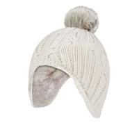 Wärmehalter - Mädchen Kabel gestrickt Beanie-Mütze mit Pom Pom Bommel für Winter | warme thermisch isolierte Mütze - Buttercreme 4-6A / 104-116cm