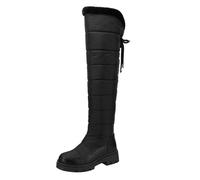 Wärmende Overknee-Stiefel Für Kalten Winter - Langschaft-Stiefel Mit Flachem Absatz Ideal Für Alltag Reisen Outdoor-aktivitäten Winterstiefel Bis Minus 40 Grad Sckersher Damen Schuhe（Black, 41