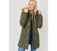 Wärmender Steppmantel mit Kapuze, dunkelgrün, Größe 42, Jeans Fritz