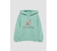 s.Oliver Wärmendes Kapuzen-Sweatshirt mit Glitzerprint helles türkis 116/122