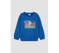 Wärmendes Sweatshirt mit gummiertem Frontprint 128/134 blau