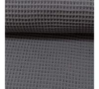 Waffelpique-Waffeldstoff-0,5m-Nelson-von-Swafing-350g-lfm-Öko-Tex-Meterware (Dunkelgrau)