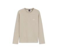 BOSS Pyjama-T-Shirt aus Ottoman-Jersey mit Logo-Stickerei - Style Waffle LS-Shirt, 50535870 Hellbeige M