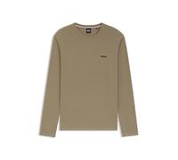 BOSS Pyjama-Shirt aus Baumwoll-Mix mit Waffelstruktur - Style Waffle LS-Shirt, 50535870 Hellbraun L
