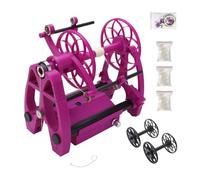 WAFOHSR 12V Mini Elektrische Wolle Garn Wickelmaschine Carbon Schwungrad Arm Spinnwerkzeug for Baumwolle Seide Fasern for Handgemachte Strickwaren Hochgeschwindigkeitsspinnen(Purple)