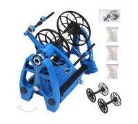 WAFOHSR 12V Mini Elektrische Wolle Garn Wickelmaschine Carbon Schwungrad Arm Spinnwerkzeug for Baumwolle Seide Fasern for Handgemachte Strickwaren Hochgeschwindigkeitsspinnen(Blue)