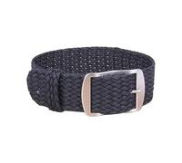 WAHRE 16mm 18mm 20mm 22mm Einfarbige Perlon gewebte Nylon-Uhrenarmbänder Armband Stoff gewebtes Uhrenarmband Band Schnalle Gürtel Schwarz Blau(Black,16mm)