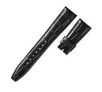 WAHRE 20mm 22mm Uhr Armband Fit for IWC Uhren Portofino Portugieser Strap Uhr Zubehör Echtes Leder Uhr Band Gürtel Kette(Only Black Strap,20mm)