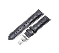 WAHRE Echtes Lederarmband passend for Tissot passend for Le Locle T41 T006 PRC200 Uhrenarmband 18 19 20 21 22 mm Handgelenkgürtel Armband 1853 Uhrenarmband(Black Silver Clasp,19mm)