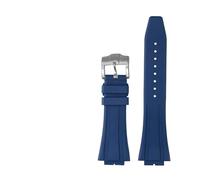 WAHRE GA-2100 GA-2110 Gummi-Armband, modifiziertes Armband, passend for C-asio G-Shock GM-5600 GA2100 GM2110 Serie, Silikon-Uhrenarmband(Blue-Silver)