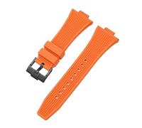 WAHRE Gummi-Silikonarmband, passend for Tissot PRX-Serie T137.407/T137.410 Super Player, Herren-Damen-Uhrenarmband mit konvexem Ende, 26 x 12 mm(Orange Black Buckle)