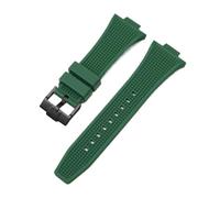 WAHRE Gummi-Silikonarmband, passend for Tissot PRX-Serie T137.407/T137.410 Super Player, Herren-Damen-Uhrenarmband mit konvexem Ende, 26 x 12 mm(Green Black Buckle)