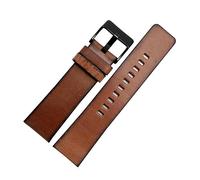 WAHRE Retro Echtes Leder Armband Fit for Diesel DZ4343 DZ4323 DZ7406 Uhr Strap Vintage Italienisches Leder 22mm 24mm 26mm Männer Armband(Brown Black Clasp,24mm)