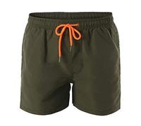 Wahuan Badehose Herren Kurz Lässig Badeshorts Sommerhose Retro Sporthose Lustige anliegend Badeslip mit String Gym Running Cargo Shorts Surf Schwimmhose (23-Army Green, XXXL)