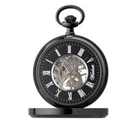 Waidzeit Herren Taschenuhr Edelstahl schwarz mit Uhrenkette UWAFT01 Analoguhr