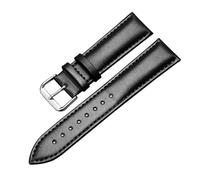 WAikub Leder-Uhrenarmband, 12mm - 24mm, Herren- und Damenuhr, Ersatz-Uhrenarmband für Uhrenzubehör, Schwarz, 13mm