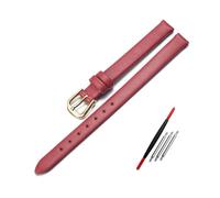 WAikub Leder-Uhrenarmband, 6mm, 8mm, 10mm, 12mm, Rot, Weiß, kleines Damen-Uhrenarmband, 6mm
