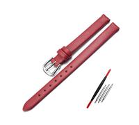 WAikub Leder-Uhrenarmband, 6mm, 8mm, 10mm, 12mm, Rot, Weiß, kleines Damen-Uhrenarmband, 6mm