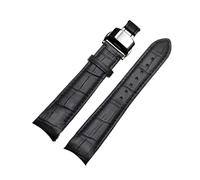 WAikub Leder-Uhrenarmband, gebogenes Ende, Uhrenarmband, 20mm, 21mm, 22mm, Herrenuhr, Ersatzarmband, Uhrenzubehör, 21mm