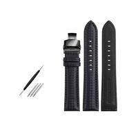 WAikub Leder-Uhrenarmband, Karbonfaser-Korn-Uhrenarmband, 18mm - 24mm, Uhrenarmband, Uhrenzubehör mit Butterfly-Schnalle, 22mm