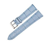 WAikub Lederarmband 12/14/16/17/18/19/20/22mm Damenuhr Armband Uhrenzubehör, Blau, 16mm