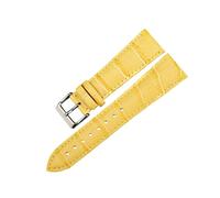 WAikub Lederarmband 12/14/16/17/18/19/20/22mm Damenuhr Armband Uhrenzubehör, Gelb, 16mm