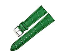 WAikub Lederarmband 12/14/16/17/18/19/20/22mm Damenuhr Armband Uhrenzubehör, Grün, 20mm