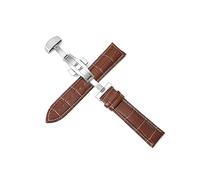 WAikub Lederarmband 12mm - 24mm Universelles Uhrenarmband mit Schmetterlingsschließe aus Stahl 22mm Uhrenarmband, 21mm