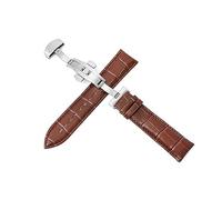 WAikub Lederarmband 12mm - 24mm Universelles Uhrenarmband mit Schmetterlingsschließe aus Stahl 22mm Uhrenarmband, 20mm