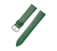 WAikub Uhrenarmband 8mm - 22mm, weiches und dünnes Leder-Uhrenarmband, Herren- und Damen-Uhrenarmband, Grün, 17mm