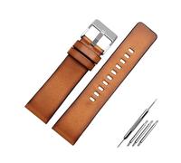 WAikub Vintage Braunes Lederarmband 22mm 24mm 26mm Uhrenarmband Herrenuhr Zubehör, 22mm