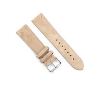 WAikub Vintage-Uhrenarmbänder aus Wildleder, Ersatz-Uhrenarmband für Uhrenzubehör, 18mm, 20mm, 22mm, 24mm, Beige, 18mm