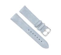 WAikub Wildleder-Uhrenarmband, 18mm, 19mm, 20mm, 22mm, 24mm, Uhrenarmbänder, Edelstahl-Schnalle, Uhrenzubehör, Hellblau, 20mm