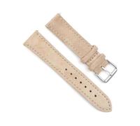 WAikub Wildleder-Uhrenarmband, 18mm, 19mm, 20mm, 22mm, 24mm, Uhrenarmbänder, Edelstahl-Schnalle, Uhrenzubehör, Beige, 24mm