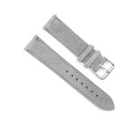 WAikub Wildleder-Uhrenarmband, 18mm, 19mm, 20mm, 22mm, 24mm, Uhrenarmbänder, Edelstahl-Schnalle, Uhrenzubehör, Grau, 18mm