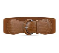 Waist Wow Damen Breite Gürtel für Kleider Elastischer Taillengürtel Schwarz Vintage Stretchgürtel Damen Gürtel mit Hakenschnalle,Braun,Fit Taillengröße 85cm-99cm