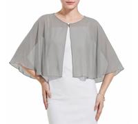 Waist Wow Damen Chiffon Stola Sommer Schultertuch Umhang Bolero Strickjacke Elegante Ärmellos Schal Cape für Abendkleider Brautkleider Hochzeit