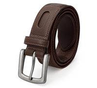 Waist Wow Herren Freizeitgürtel | Herrengürtel aus Segeltuch & Leder Gemischt Geflochten | Für Business, Freizeit, Jeans |Kaffeefarbene, XXL