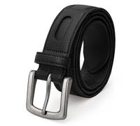 Waist Wow Herren Freizeitgürtel | Herrengürtel aus Segeltuch & Leder Gemischt Geflochten | Für Business, Freizeit, Jeans |Schwarz, XXL